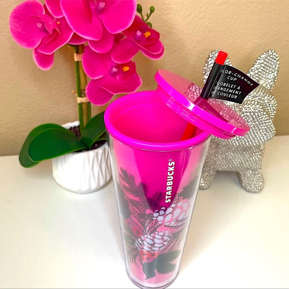 💗🍂New Starbucks pink pinecone holiday 2021 Color Changing tumbler Cold Cup💗🍁 - Picture 4 of 4